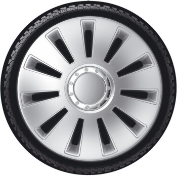 Satz Radzierblenden Silverstone Pro 17-Zoll Silber +...