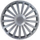 Satz Radzierblenden Radical 15-Zoll Silber + Chrom Ringe