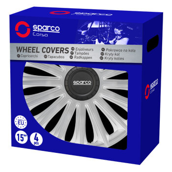 Satz Sparco Radzierblenden Treviso 13-Zoll Silber