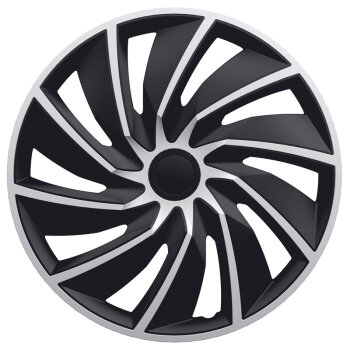 Satz Radzierblenden Turbo 14-Zoll Silber/Schwarz