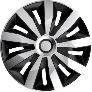 Satz Radzierblenden Penta 14-Zoll Silber/Schwarz