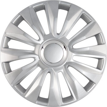 Satz Radzierblenden Avalone Pro 15-Zoll Silber + Chrom Ringe