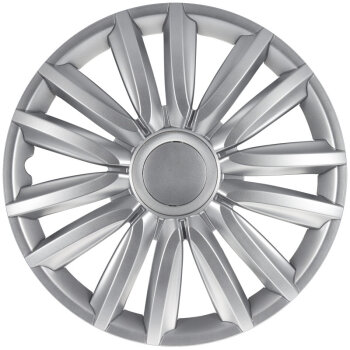 Satz Radzierblenden Intenso Pro 13-Zoll Silber + Chrom Ringe