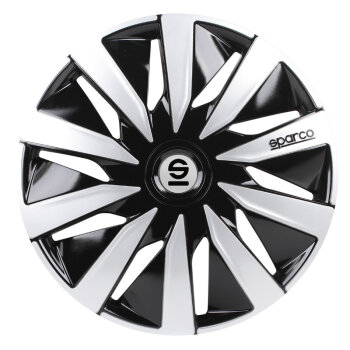 Satz Sparco Radzierblenden Lazio 15-Zoll Schwarz/Silber