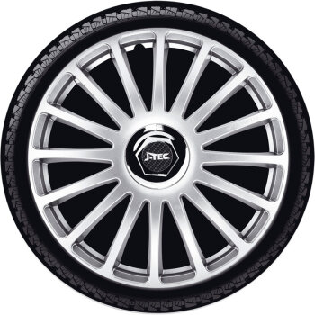 Satz J-Tec Radzierblenden Grand Prix SR 14-Zoll Silber +...