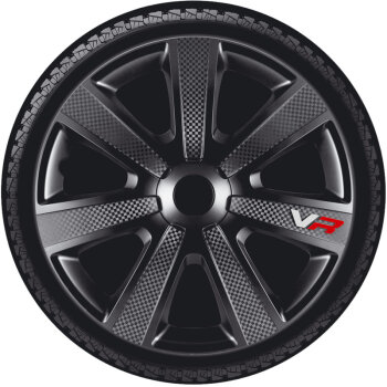 Satz Radzierblenden VR 16-Zoll Schwarz/Karbon-Look/Logo
