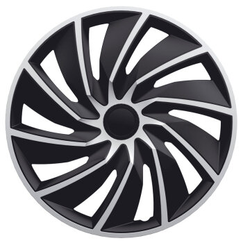Satz Radzierblenden Turbo 15-Zoll Silber/Schwarz