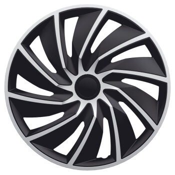Satz Radzierblenden Turbo 16-Zoll Silber/Schwarz