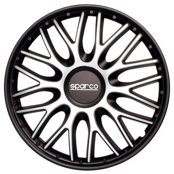 Satz Sparco Radzierblenden Roma 16-Zoll Silber/Schwarz