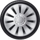 Satz Radzierblenden Silverstone Pro 13-Zoll Silber + Chrom Ringe