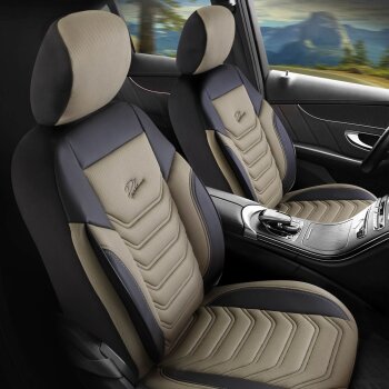 Autositzbez&uuml;ge Sitzbezug passend f&uuml;r SEAT Toledo FLORIDA(1+1) beige schwarz