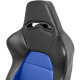 Sportsitz Eco - Schwarz/Blau Kunstleder - Linkssseitig Verstellbare R&uuml;ckenlehne - inkl. Laufschienen